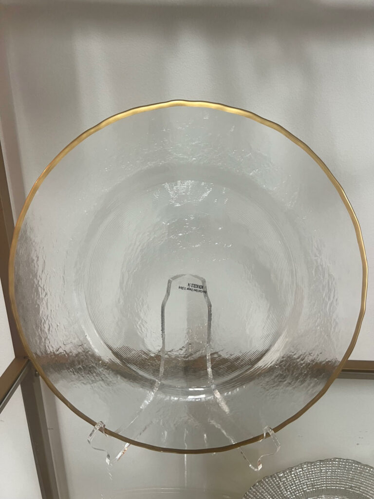 Nora Gold Band Glass 13″ Charger Plate $6.00