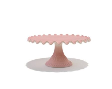 14" Ruffle Cake Stand, Pink   $25